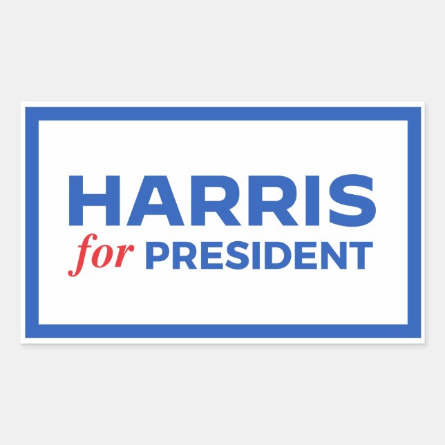 Adesivo Retangular Kamala Harris para Presidente (Frente)