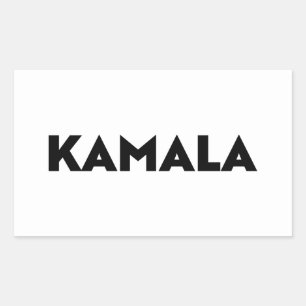 Adesivo Retangular Kamala - tipografia moderna - branco negro minimal