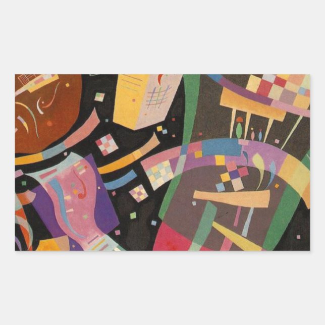 Adesivo Retangular Kandinsky Composition 10 Abstrato Painting (Frente)