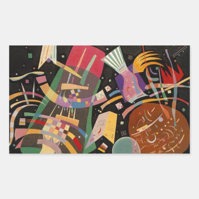 Adesivo Retangular Kandinsky Composition X Abstrato Trabalho de arte (Frente)