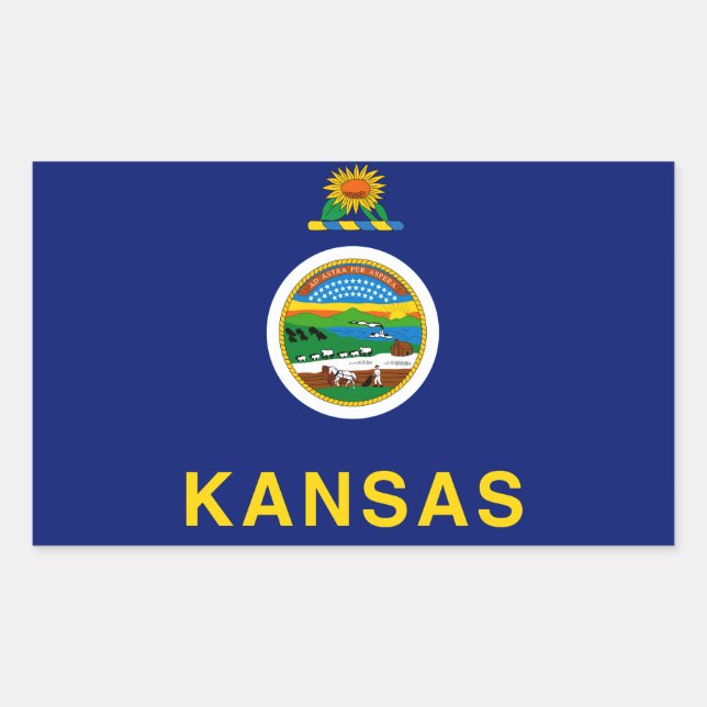 Adesivo Retangular Kansas Flag (Frente)