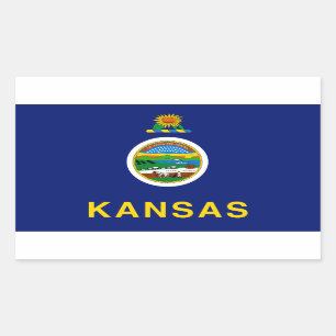 Adesivo Retangular Kansas Flag