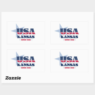 Adesivo Retangular Kansas My Home State Sticker