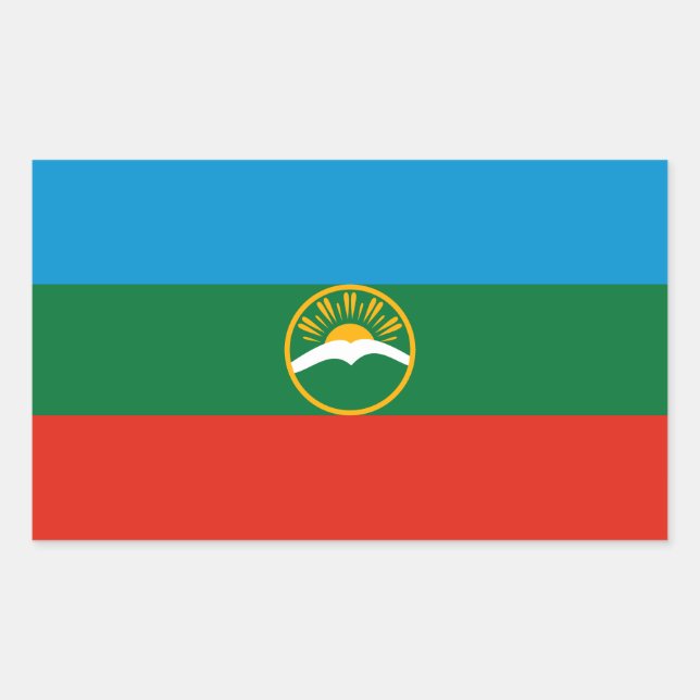 Adesivo Retangular Karachay Cherkessia Flag (Frente)