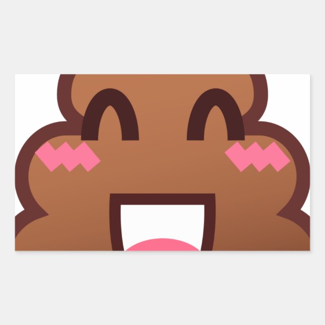 Adesivo Retangular kawaii poop emojis (Frente)