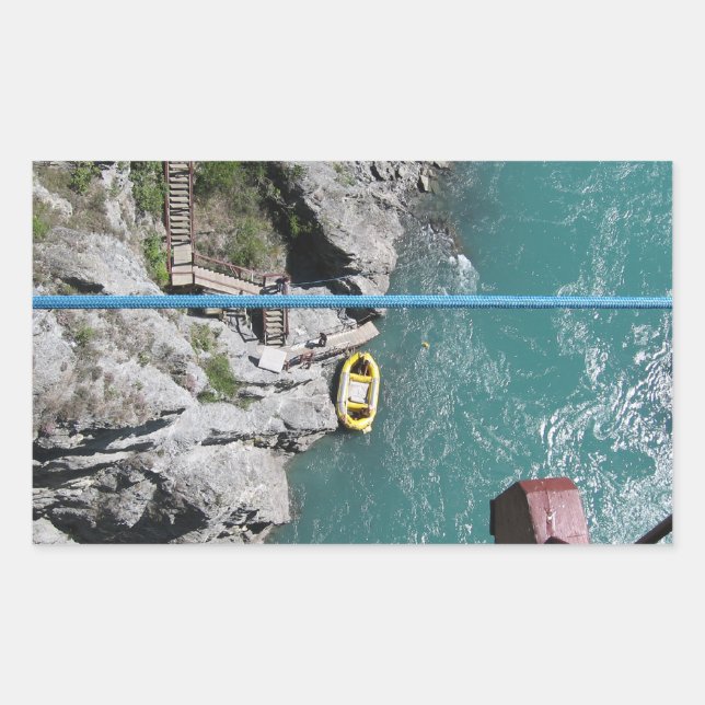 Adesivo Retangular Kawarau Bridge Bungy POV, Queenstown, Nova Zelândi (Frente)