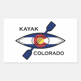 Adesivo Retangular Kayak Colorado Flag