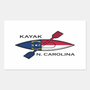 Adesivo Retangular Kayak North Carolina Flag