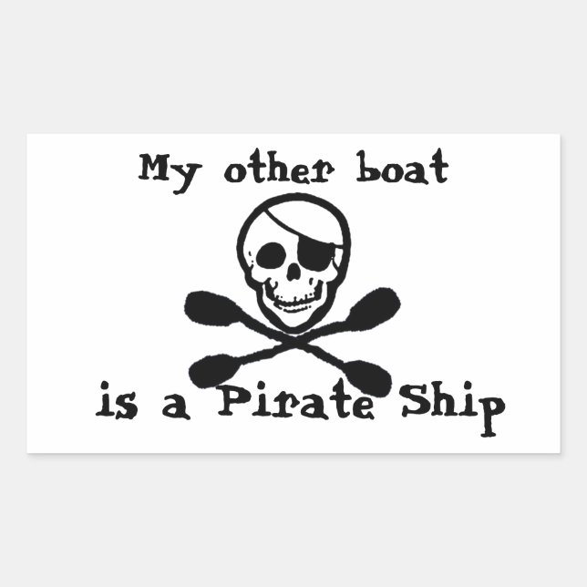 Adesivo Retangular Kayak Pirate Ship Sticker (Frente)