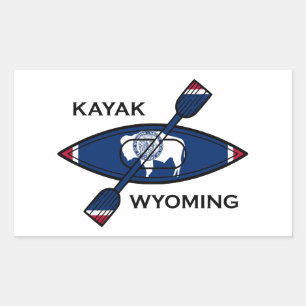 Adesivo Retangular Kayak Wyoming Flag