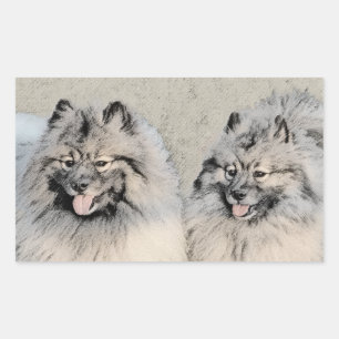 Adesivo Retangular Keeshond Brothers Painting - Arte Original de Cach