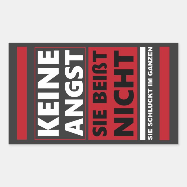 Adesivo Retangular Keine Angst, sie Beißt nicht. Hund / Hunde (Frente)