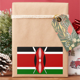Adesivo Retangular Kenya Flag Art - Patriotic & Modern Design
