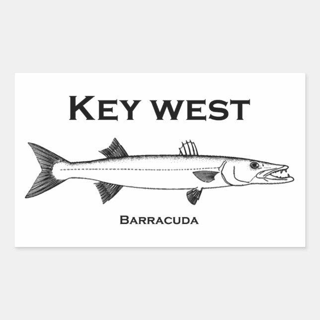 Adesivo Retangular Key West Barracuda (Frente)