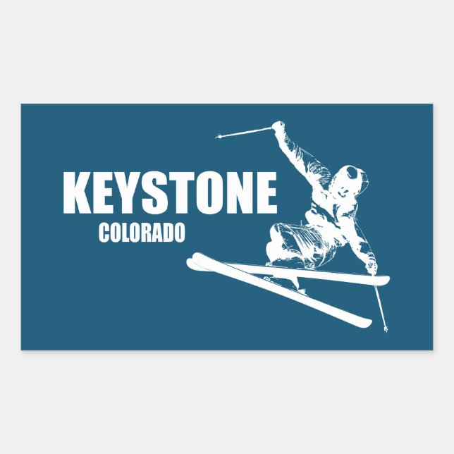 Adesivo Retangular Keystone Colorado Skier (Frente)