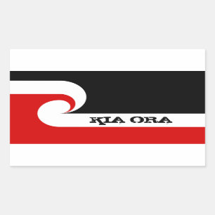 Adesivo Retangular Kia Ora & Bandeira Maori, Nova Zelândia /Esportes,