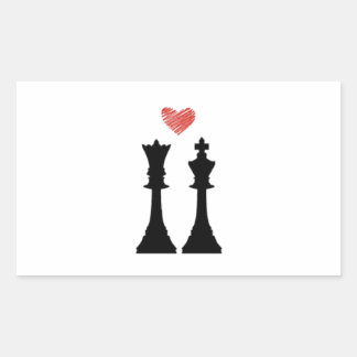 Adesivo Retangular King & Queen Chess Love