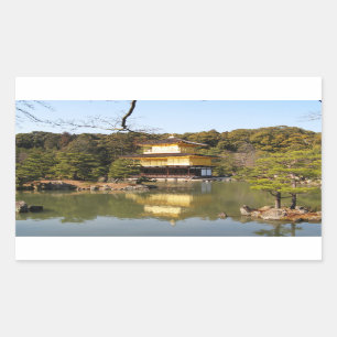 Adesivo Retangular Kinkaku-ji 金 閣 寺 Templo do Pavilhão do Ouro