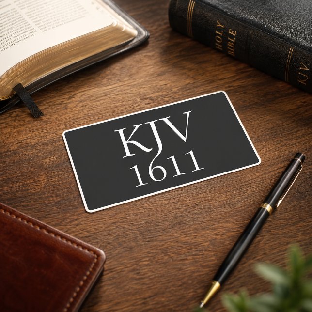 Adesivo Retangular KJV 1611 Preto e Branco Cristão (Criador carregado)