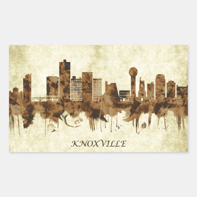 Adesivo Retangular Knoxville Tennessee Cityscape (Frente)
