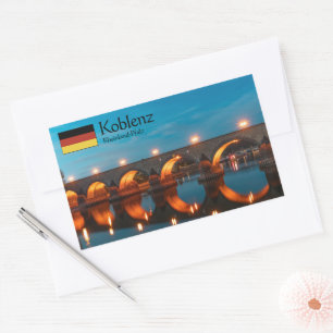 Adesivo Retangular Koblenz Alemanha Souvenir