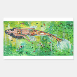 Adesivo Retangular Koi mermaid Lily por Renee Lavoie