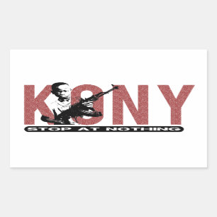 Adesivo Retangular KONY - Pare em nada. Soldado da criança