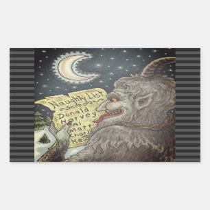 ADESIVO RETANGULAR KRAMPUS NAUGHTHT CHILDREN LIST CHRISTMAS STICKERS