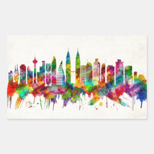 Adesivo Retangular Kuala Lumpur Malásia Skyline