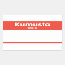 "Kumusta Ako Si" Olá Meu Nome É Red Nametag
