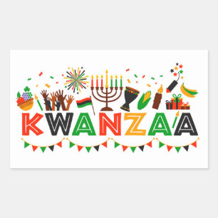 Adesivo Retangular Kwanzaa