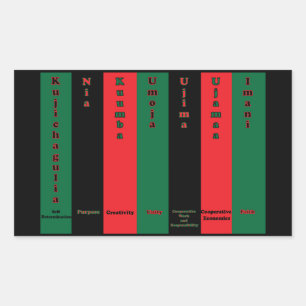 Adesivo Retangular Kwanzaa Seven Principles Sticker