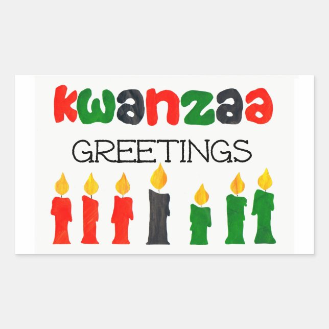 Adesivo Retangular Kwanzaa Stickers com Velas (Frente)