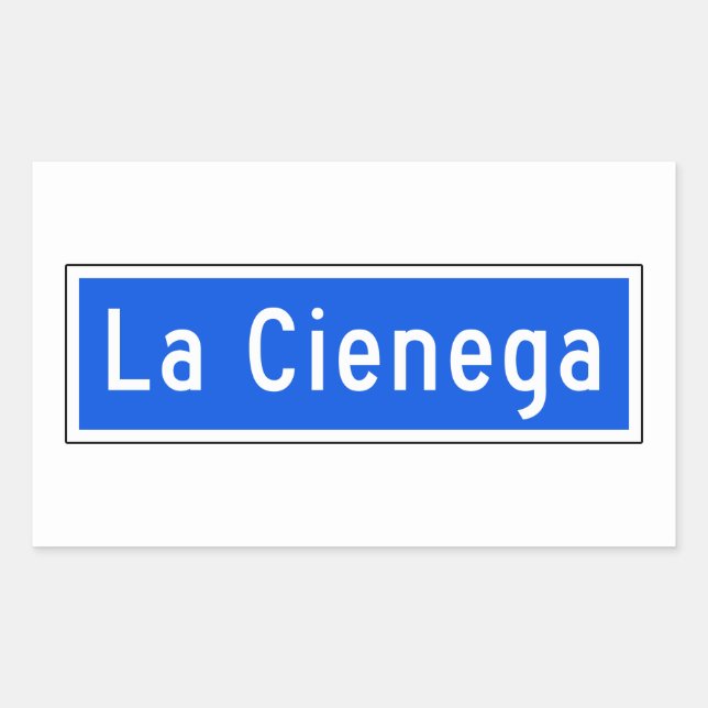 Adesivo Retangular La Cienega Boulevard, Los Angeles, CA Street Sign (Frente)