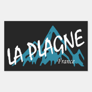 Adesivo Retangular La Plagne França Montanhas