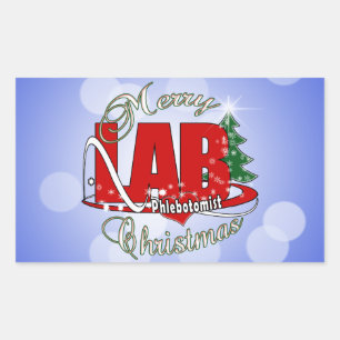 ADESIVO RETANGULAR LAB PHLEBOTOMISTA CHRISTMAS