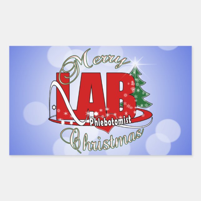 ADESIVO RETANGULAR LAB PHLEBOTOMISTA CHRISTMAS (Frente)