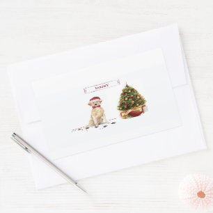 Adesivo Retangular Labrador Amarelo Retriever Engraçado Cachorro de N