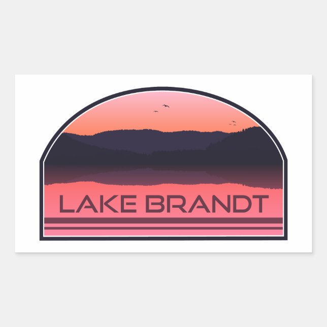 Adesivo Retangular Lago Brandt North Carolina Red Sunrise (Frente)