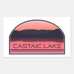Adesivo Retangular Lago Castaic Califórnia Red Sunrise