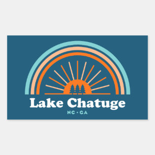 Adesivo Retangular Lago Chatuge Carolina do Norte Georgia Rainbow