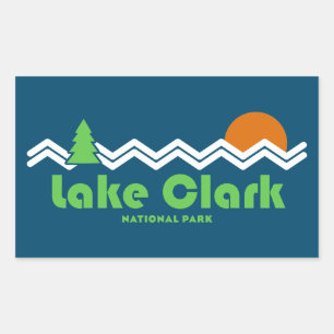 Adesivo Retangular Lago Clark National Park Retro