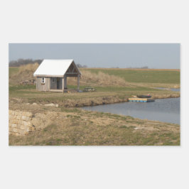 Adesivo Retangular Lago de Pesca no Campo
