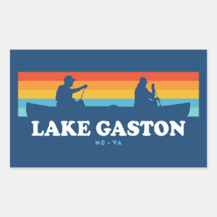 Adesivo Retangular Lago Gaston North Carolina Virginia Canoe