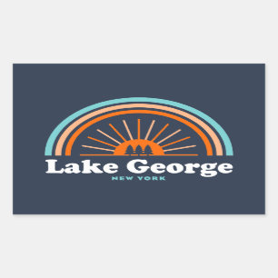 Adesivo Retangular Lago George, New York Rainbow