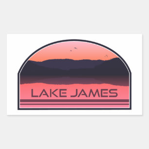Adesivo Retangular Lago James North Carolina Red Sunrise