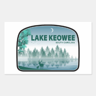 Adesivo Retangular Lago Keowee South Carolina Deer