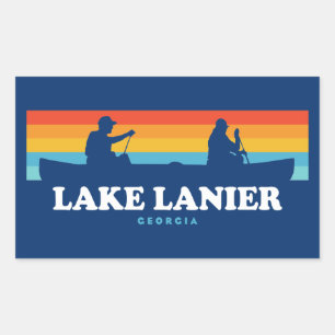 Adesivo Retangular Lago Lanier Georgia Canoe