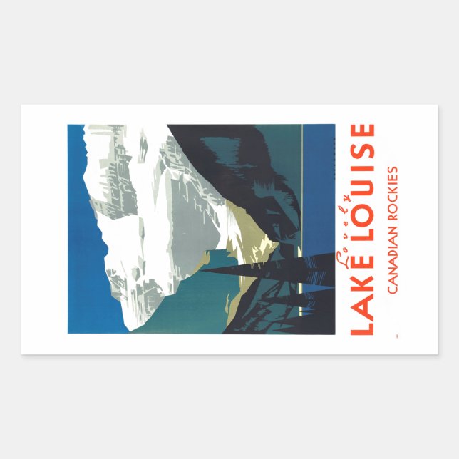 Adesivo Retangular Lago Louise Canada Rockies Canada (Frente)
