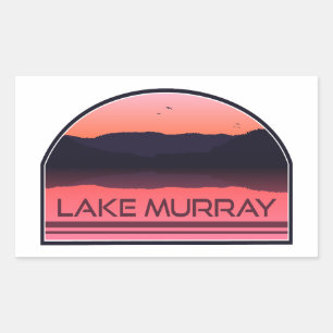 Adesivo Retangular Lago Murray South Carolina Red Sunrise